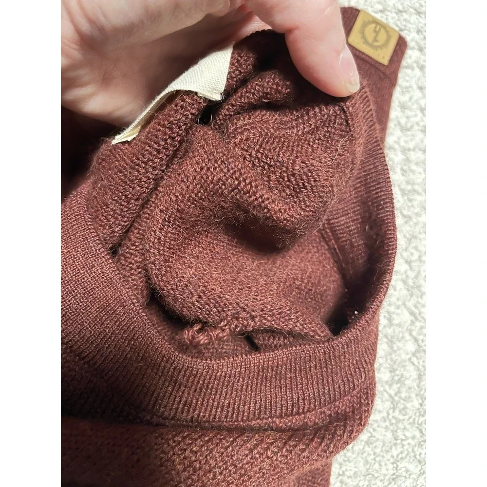 Paka The Crew Sweater Men XL Red Burgundy Royal Alpaca Blend Handmade Raglan